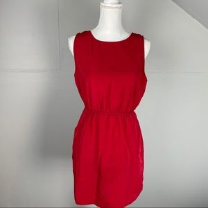Monteau red mini dress Peek a boo back Large